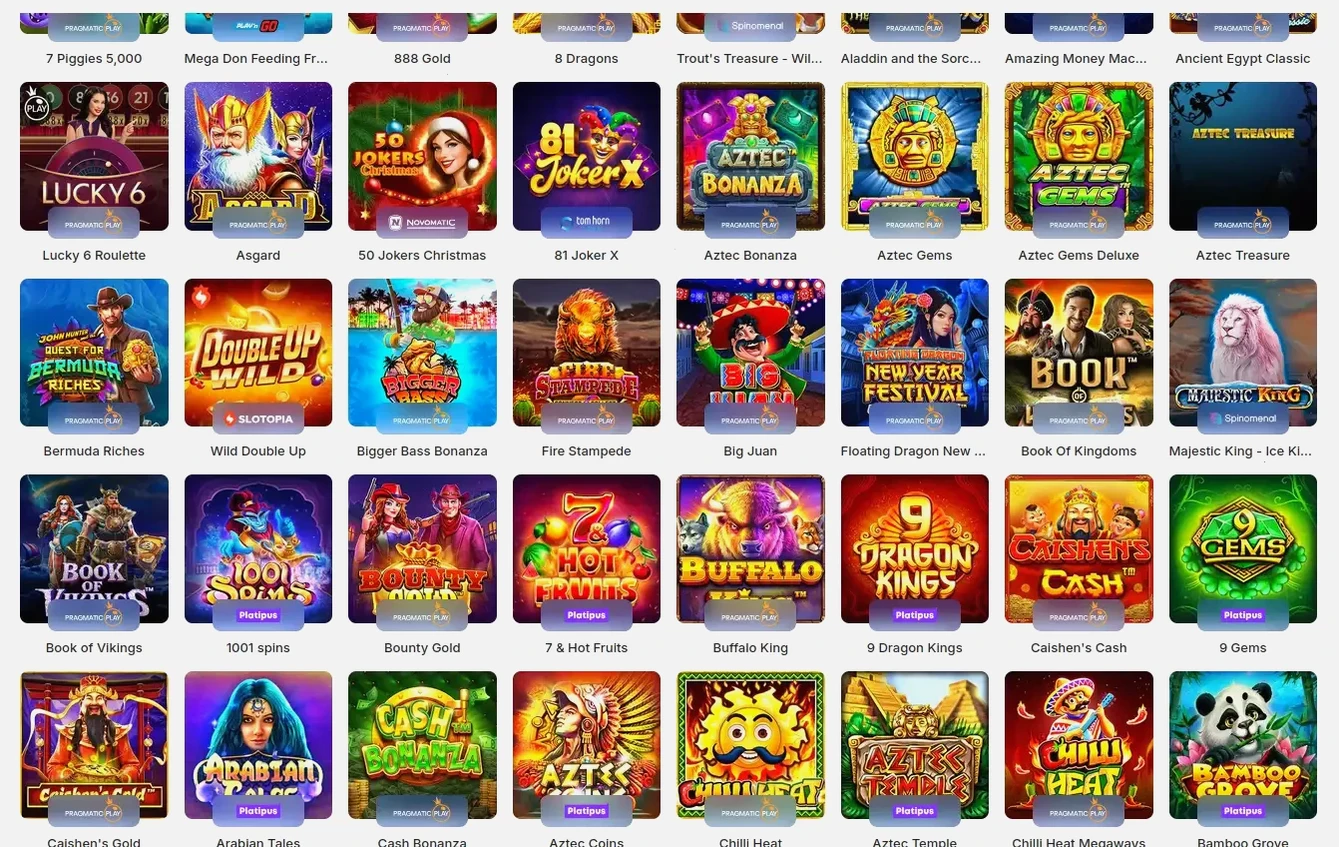 Казино Восток — интерфейс и игровой каталог